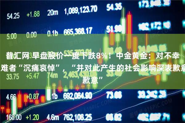 普汇网 早盘股价一度下跌8%！中金黄金：对不幸遇难者“沉痛哀悼”，“并对此产生的社会影响深表歉意”